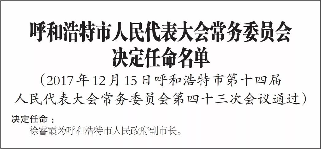 呼和浩特最新人事任免动态概览